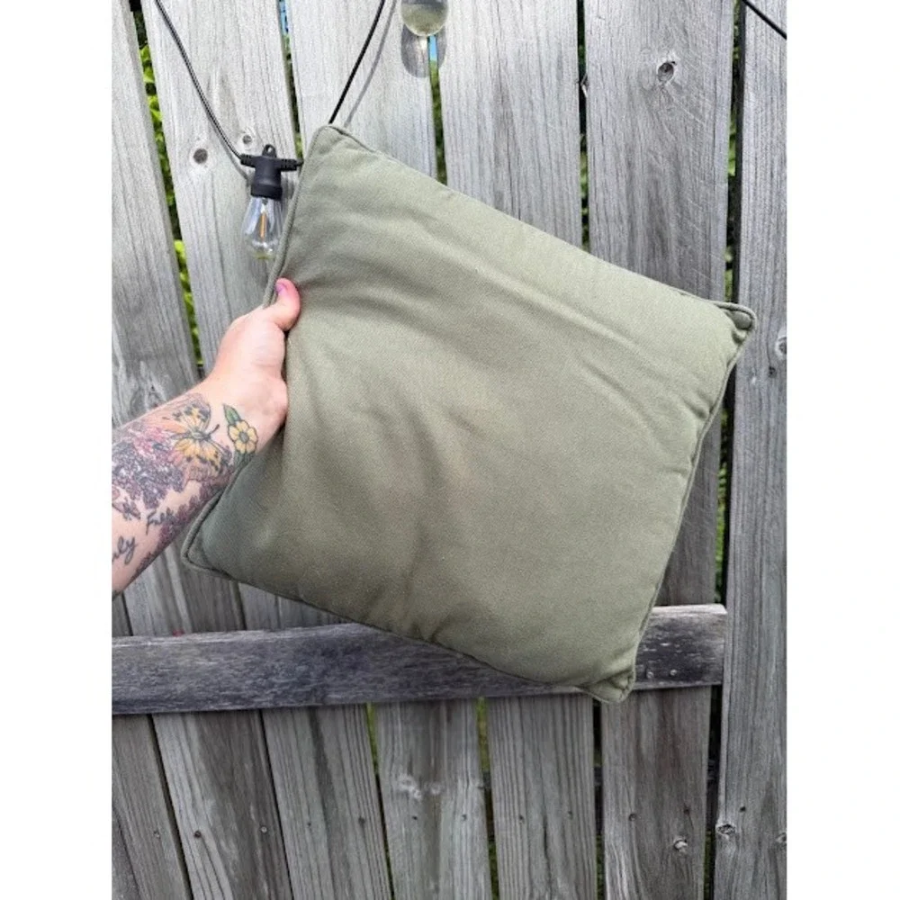 Minimalist Unbranded Throw Pillow Unisex OS Olive Green Square Canvas Piped Edge